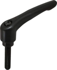 KIPP - 1/2-13, 1.22" Hub Diam, Zinc Die Cast (Steel Components) Threaded Stud Adjustable Clamping Lever - 2.36" Stud Length, 4.96" OAL, 2.87" High - Americas Industrial Supply