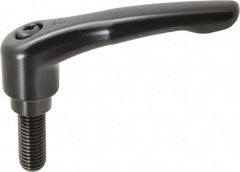 KIPP - 5/8-11, 1.22" Hub Diam, Zinc Die Cast (Steel Components) Threaded Stud Adjustable Clamping Lever - 1.57" Stud Length, 4.96" OAL, 2.87" High - Americas Industrial Supply