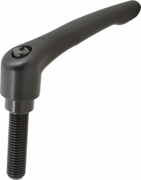 KIPP - 5/8-11, 1.22" Hub Diam, Zinc Die Cast (Steel Components) Threaded Stud Adjustable Clamping Lever - 2.36" Stud Length, 4.96" OAL, 2.87" High - Americas Industrial Supply