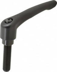KIPP - 5/8-11, 1.22" Hub Diam, Zinc Die Cast (Steel Components) Threaded Stud Adjustable Clamping Lever - 2.36" Stud Length, 4.96" OAL, 2.87" High - Americas Industrial Supply