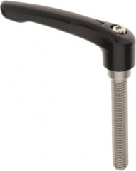 KIPP - 3/8-16, 0.73" Hub Diam, Zinc Die Cast (Stainless Steel Components) Threaded Stud Adjustable Clamping Lever - 2.36" Stud Length, 2.93" OAL, 1.67" High - Americas Industrial Supply