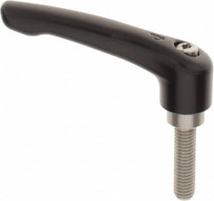 KIPP - M8 x 1.25, 18.5mm Hub Diam, Zinc Die Cast (Stainless Steel Components) Metric Threaded Stud Adjustable Clamping Lever - 30mm Stud Length, 74.5mm OAL, 42.5mm High - Americas Industrial Supply