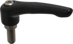 KIPP - 1/2-13, 1.06" Hub Diam, Zinc Die Cast (Stainless Steel Components) Threaded Stud Adjustable Clamping Lever - 1.18" Stud Length, 4.29" OAL, 2.48" High - Americas Industrial Supply