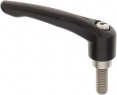KIPP - M12 x 1.75, 27mm Hub Diam, Zinc Die Cast (Stainless Steel Components) Metric Threaded Stud Adjustable Clamping Lever - 30mm Stud Length, 109mm OAL, 63mm High - Americas Industrial Supply