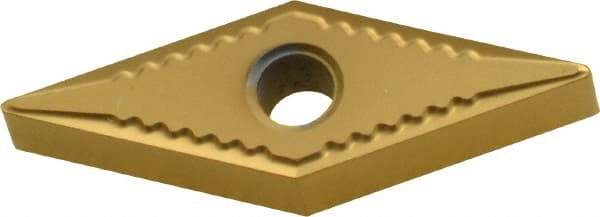 Kennametal - VNMG331 UF Grade KC730 Carbide Turning Insert - TiN Finish, 35° Diamond, 3/8" Inscr Circle, 3/16" Thick, 1/64" Corner Radius - Americas Industrial Supply