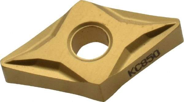 Kennametal - DNMP432 K Grade KC850 Carbide Turning Insert - TiC/TiCN/TiN Finish, 55° Diamond, 1/2" Inscr Circle, 3/16" Thick, 1/32" Corner Radius - Americas Industrial Supply