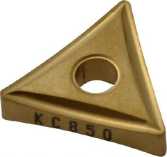 Kennametal - TNMP432 K Grade KC850 Carbide Turning Insert - TiC/TiCN/TiN Finish, 60° Triangle, 1/2" Inscr Circle, 3/16" Thick, 1/32" Corner Radius - Americas Industrial Supply