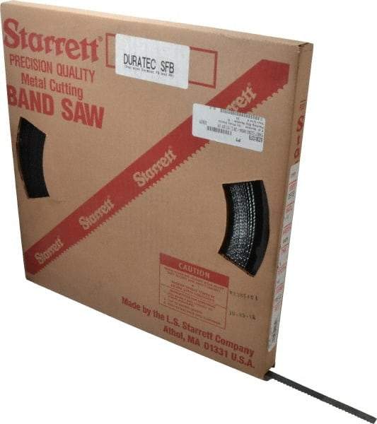 Starrett - 1/2" x 250' x 0.025" Carbon Steel Band Saw Blade Coil Stock - 6 TPI, Toothed Edge, Hook Form, Raker Set, Flexible Back, Positive Angle, Constant Pitch, Contour Cutting - Americas Industrial Supply