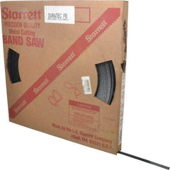Starrett - 1/2" x 250' x 0.025" Carbon Steel Band Saw Blade Coil Stock - 10 TPI, Toothed Edge, Straight Form, Raker Set, Flexible Back, No Rake Angle, Constant Pitch, Contour Cutting - Americas Industrial Supply