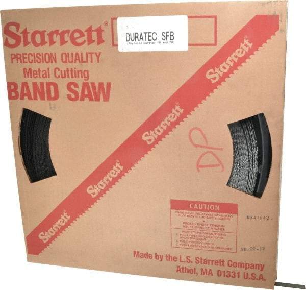 Starrett - 1/2" x 250' x 0.025" Carbon Steel Band Saw Blade Coil Stock - 24 TPI, Toothed Edge, Straight Form, Wavy Set, Flexible Back, No Rake Angle, Constant Pitch, Contour Cutting - Americas Industrial Supply