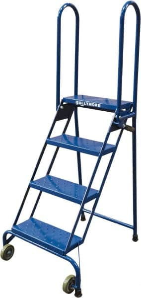 Ballymore - 65" 4 Step Ladder - Portable Folding Safety Ladder, 350 Lb Capacity, 40" Platform Height, 24" Base Width x 30" Base Depth, Perforated Tread - Americas Industrial Supply