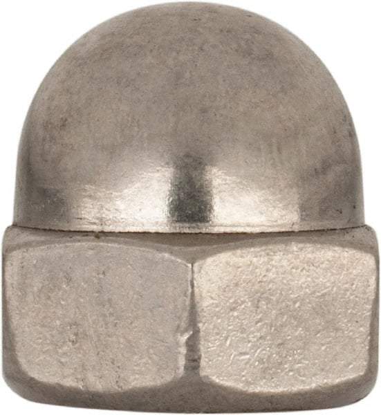 Value Collection - M10x1.5 Metric Coarse, 17mm Width Across Flats, Uncoated, Stainless Steel Acorn Nut - 18mm Overall Height, Austenitic A2, DIN 1587 - Americas Industrial Supply