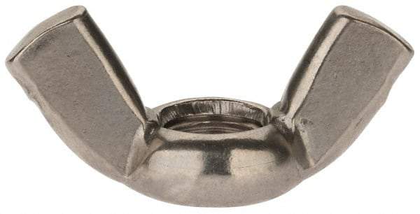 Value Collection - M12x1.75 Metric Coarse, Stainless Steel Standard Wing Nut - Grade 18-8, Austenitic Grade A2, 65mm Wing Span, 33.5mm Wing Span - Americas Industrial Supply