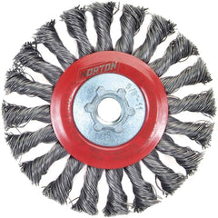 Norton - 4-1/2" OD, 5/8-11 Arbor Hole, Knotted Carbon Wheel Brush - Americas Industrial Supply