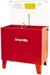 Graymills - Free Standing Solvent-Based Parts Washer - 20 Gal Max Operating Capacity, Steel Tank, 36" (Lid Close)/57" (Lid Open) High x 36" Long x 22" Wide, 115 Input Volts - Americas Industrial Supply