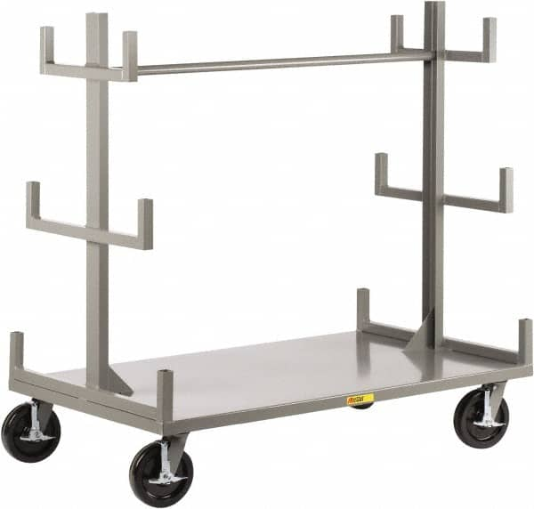 Little Giant - 3,600 Lb Capacity Steel Bar & Pipe Truck - Steel Deck, 36" OAW, 72" Platform Length, Phenolic Casters - Americas Industrial Supply