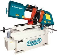 Clausing - 9 x 14-1/2" Max Capacity, Manual Variable Speed Pulley Horizontal Bandsaw - 50 to 295 SFPM Blade Speed, 110/220 Volts, 45°, 1.5 hp, 1 Phase - Americas Industrial Supply