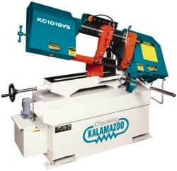 Clausing - 9 x 14-1/2" Max Capacity, Manual Step Pulley Horizontal Bandsaw - 75, 121, 190, 305 SFPM Blade Speed, 230/460 Volts, 45°, 2 hp, 3 Phase - Americas Industrial Supply