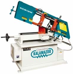 Clausing - 7 x 14" Max Capacity, Manual Step Pulley Horizontal Bandsaw - 59, 96, 155 & 260 SFPM Blade Speed, 110/220 Volts, 45°, 1 hp, 1 Phase - Americas Industrial Supply