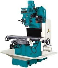 Clausing - 15" Table Width x 60" Table Length, Variable Speed Pulley Control, 3 Phase Knee Milling Machine - NT40 Spindle Taper, 5 hp - Americas Industrial Supply