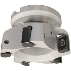 Iscar - 4 Inserts, 50mm Cut Diam, 22mm Arbor Diam, 16.3mm Max Depth of Cut, Indexable Square-Shoulder Face Mill - 0/90° Lead Angle, 40mm High, H490 AN.X 17 Insert Compatibility, Through Coolant, Series Helido - Americas Industrial Supply
