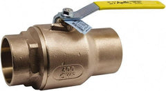 Conbraco - 1/2" Pipe, Standard Port, Lead Free Bronze Standard Ball Valve - 2 Piece, Solder x Solder Ends, Lever Handle, 600 WOG, 150 WSP - Americas Industrial Supply