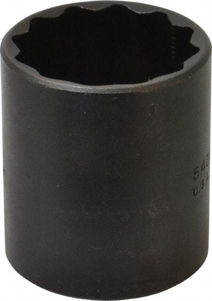 Proto - 1-3/16", 1/2" Drive, Standard Hand Socket - 12 Points, 1-3/4" OAL, Alloy Steel, Black Finish - Americas Industrial Supply