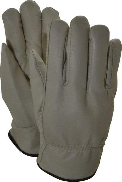 MCR Safety - Size M Grain Cowhide Work Gloves - For Work & Driver, Uncoated, Slip-On Cuff, Brown, Paired - Americas Industrial Supply