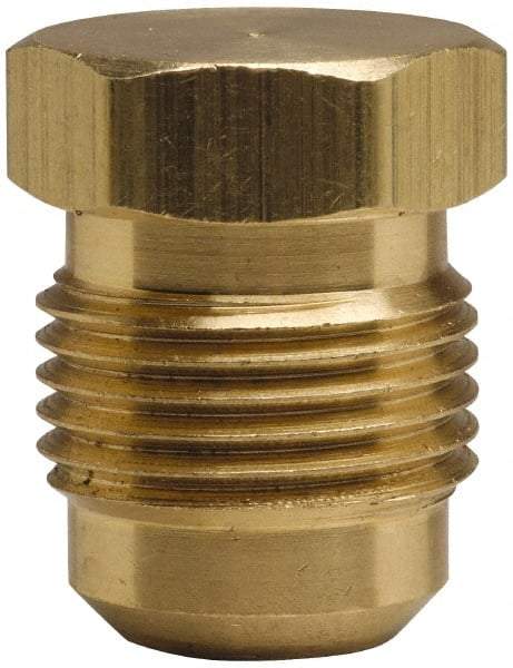 Cerro - 1/2" Tube OD, 45° Brass Flared Tube Plug - 3/4-16 UNF, Flare Ends - Americas Industrial Supply