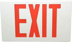 Mule - 1 Face, 5 Watt, White, Polycarbonate, LED, Illuminated Exit Sign - 120/277 VAC, Nickel Cadmium, Universal Mounted, 12 Inch Long x 1-1/2 Inch Wide x 7-1/2 Inch High - Americas Industrial Supply