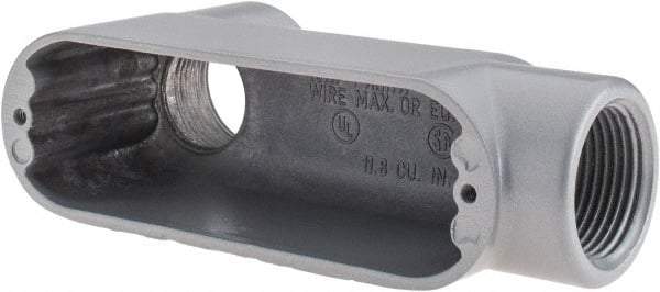 Thomas & Betts - LB Body, 1" Trade, IMC, Rigid Aluminum Conduit Body - Oval, 5-15/16" OAL, 11.8 cc Capacity, Gray - Americas Industrial Supply