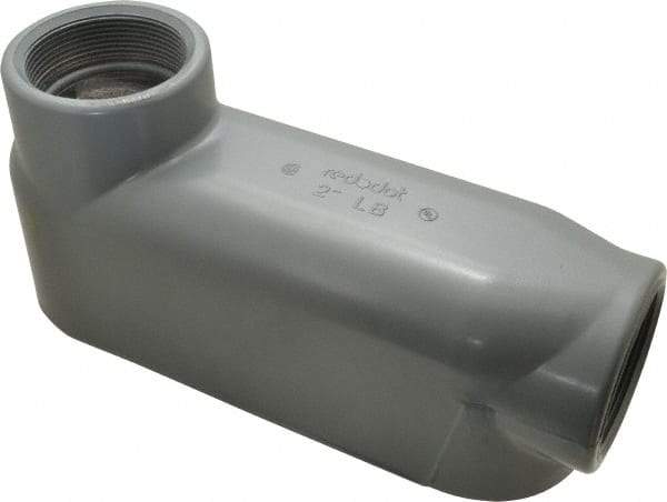 Thomas & Betts - LB Body, 2" Trade, IMC, Rigid Aluminum Conduit Body - Oval, 9-13/16" OAL, 69-1/2 cc Capacity, Gray - Americas Industrial Supply