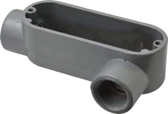 Thomas & Betts - LL Body, 1/2" Trade, IMC, Rigid Aluminum Conduit Body - Oval, 3-1/2" OAL, 4.3 cc Capacity, Gray - Americas Industrial Supply