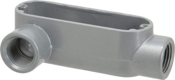 Thomas & Betts - LR Body, 1/2" Trade, IMC, Rigid Aluminum Conduit Body - Oval, 3-1/2" OAL, 4.3 cc Capacity, Gray - Americas Industrial Supply