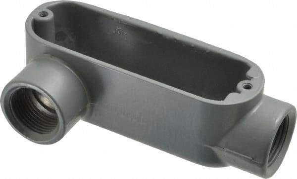 Thomas & Betts - LR Body, 3/4" Trade, IMC, Rigid Aluminum Conduit Body - Oval, 4-1/8" OAL, 7.3 cc Capacity, Gray - Americas Industrial Supply