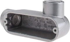 Thomas & Betts - LR Body, 1-1/2" Trade, IMC, Rigid Aluminum Conduit Body - Oval, 6-1/2" OAL, 32 cc Capacity, Gray - Americas Industrial Supply