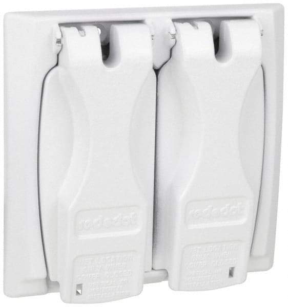 Thomas & Betts - Electrical Outlet Box Zinc Weatherproof Cover - Includes (2) Adapter Plates & Single Receptacle up to 1-9/16" - Americas Industrial Supply