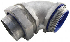 Thomas & Betts - 3-1/2" Trade, Die Cast Zinc Compression Angled FMC & Liquidtight Conduit Connector - Partially Insulated - Americas Industrial Supply