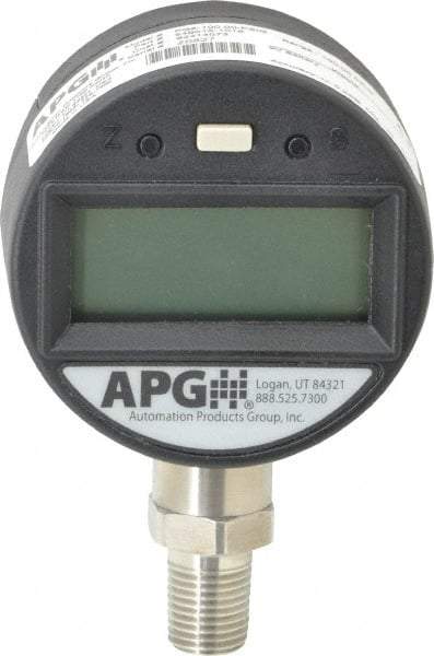 Made in USA - 2-1/2" Dial, 1/4 Thread, 0-100 Scale Range, Pressure Gauge - Lower Connection Mount, Accurate to 0.25% of Scale - Americas Industrial Supply