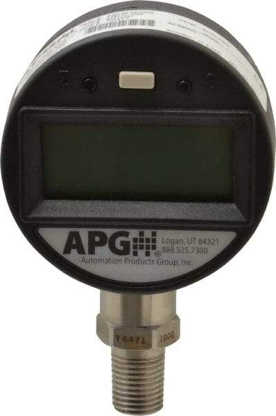 Made in USA - 2-1/2" Dial, 1/4 Thread, 0-60 Scale Range, Pressure Gauge - Lower Connection Mount, Accurate to 0.25% of Scale - Americas Industrial Supply