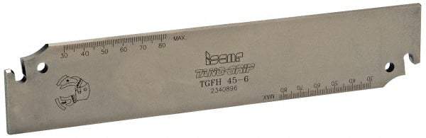Iscar - 1.7717" Blade Height, 0.205" Blade Width, 8.858" OAL, Neutral Cut, Single End Indexable Cut-Off Blade - TGFH Blade, Tang-Grip Series - Americas Industrial Supply