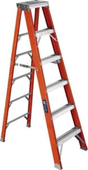 Louisville - 4 Steps, 4' High, Type IAA Rating, Fiberglass Step Ladder - 375 Lb Capacity, 18-3/16" Base Width - Americas Industrial Supply