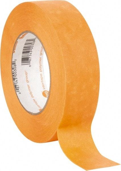 Intertape - 1-1/2" Wide x 60 Yd Long Orange Paper Masking Tape - Series Orange Mask, 7.3 mil Thick, 23 In/Lb Tensile Strength - Americas Industrial Supply