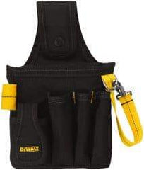 DeWALT - 5 Pocket General Purpose Holster - Ballistic Polyester, Black & Yellow, 6-3/4" Wide x 10-1/2" High - Americas Industrial Supply