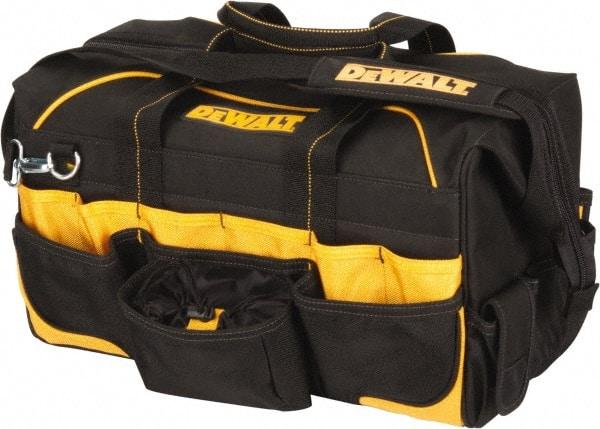 DeWALT - 42 Pocket Black & Yellow Polyester Tool Bag - 18" Wide x 9-1/2" Deep x 10-1/2" High - Americas Industrial Supply