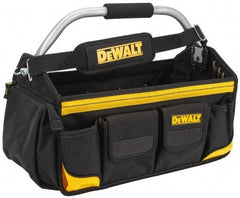 DeWALT - 34 Pocket Black & Yellow Polyester Tool Tote - 18" Wide x 9" Deep x 8" High - Americas Industrial Supply