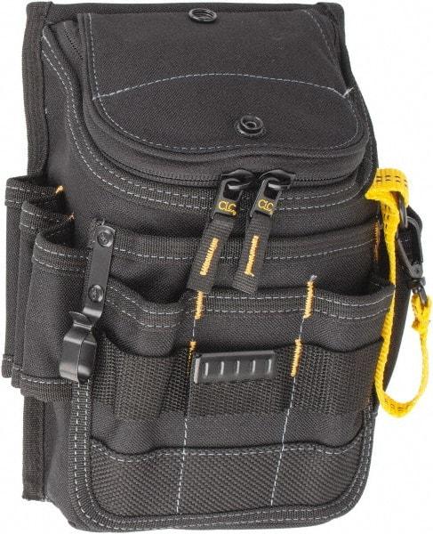 CLC - Medium Ziptop General Purpose Utility Pouch - Polyester, Black, 7-3/4" Wide x 9-3/4" High, Clip on or Through Belt - Americas Industrial Supply