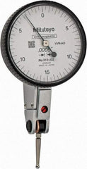 Mitutoyo - 0.03 Inch Range, 0.0005 Inch Dial Graduation, Horizontal Dial Test Indicator - 1.5748 Inch White Dial, 0-15-0 Dial Reading, Accurate to 0.0005 Inch - Americas Industrial Supply