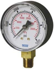 Wika - 2-1/2" Dial, 1/4 Thread, 30-0-100 Scale Range, Pressure Gauge - Lower Connection Mount, Accurate to 3-2-3% of Scale - Americas Industrial Supply