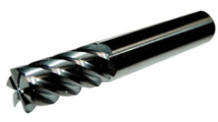 Accupro - 1", 1-3/4" LOC, 1" Shank Diam, 4" OAL, 6 Flute, Solid Carbide Square End Mill - Single End, TiCN Finish, Spiral Flute, 40° Helix, Centercutting, Right Hand Cut, Right Hand Flute - Americas Industrial Supply